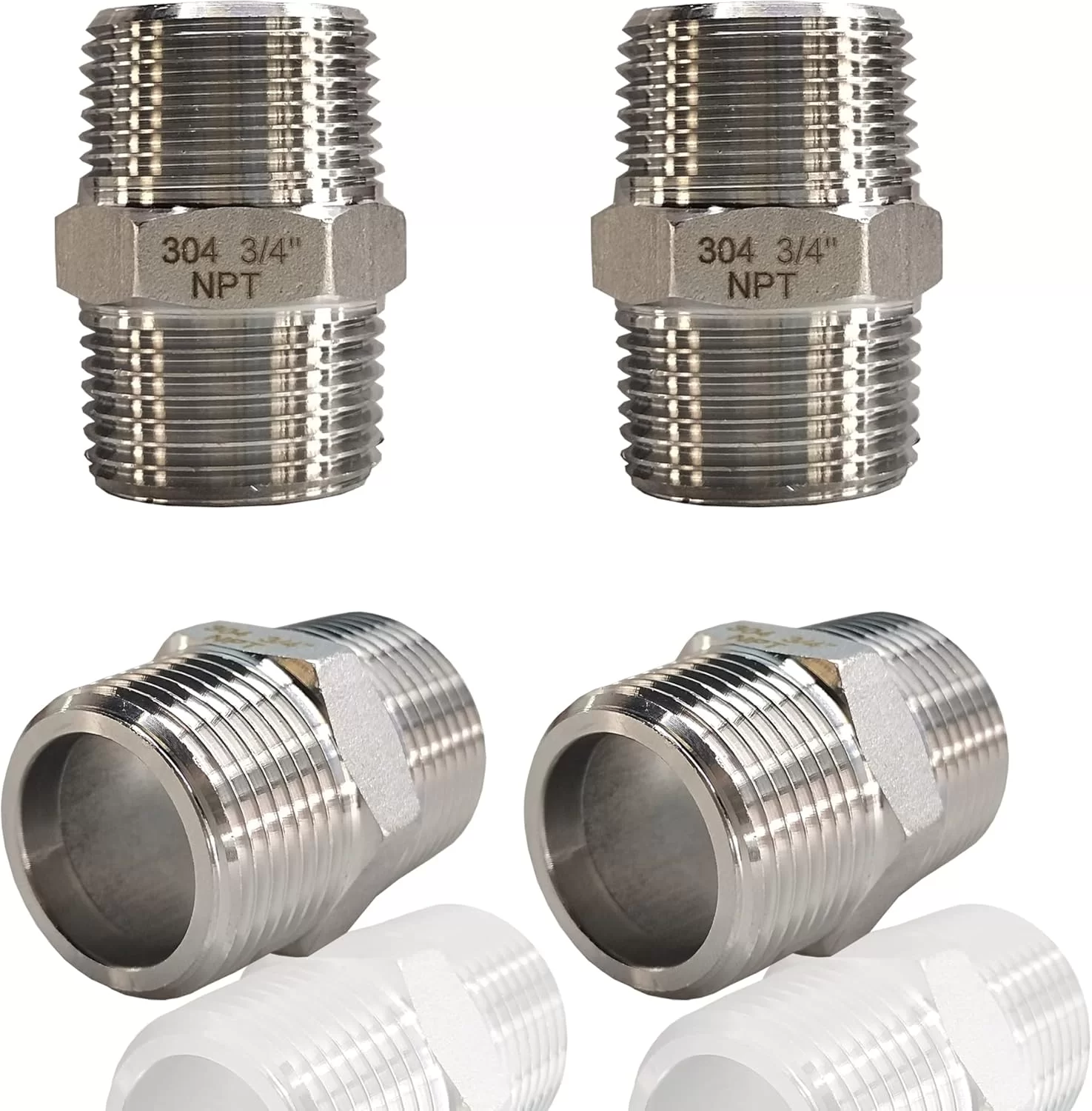 Stainless Steel Hexagonal Threaded Pipe Fittings